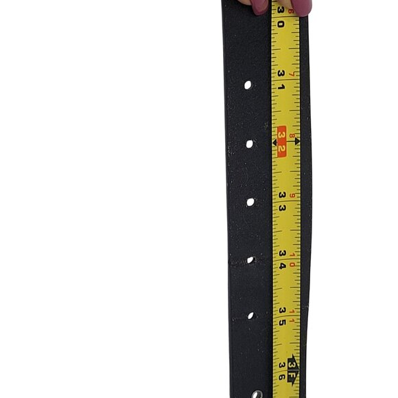 L.E.I. Black Double Grommet Belt Sz L Leather Lined‎ Studded Punk Emo Steampunk
